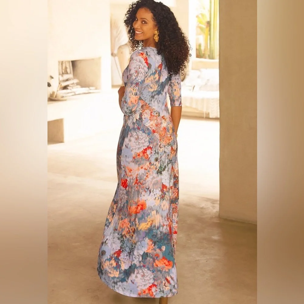 Soft Surroundings Nanette Dress Floral Multicolor Maxi Dress - Picture 2 of 15